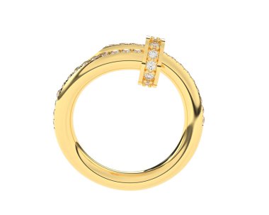 Güzel nişan yüzüğü arka planda izole edildi. 