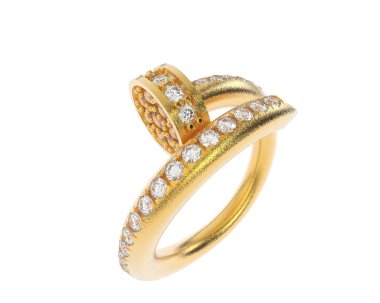 Güzel nişan yüzüğü arka planda izole edildi. 