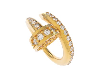 Güzel nişan yüzüğü arka planda izole edildi. 