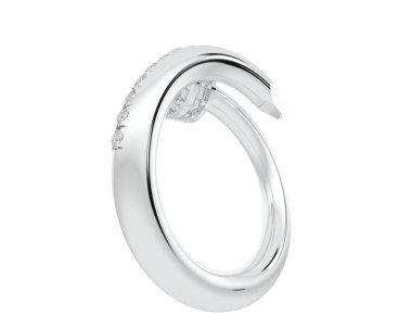 Güzel nişan yüzüğü arka planda izole edildi. 