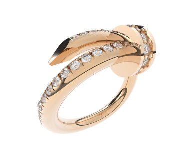 Güzel nişan yüzüğü arka planda izole edildi. 