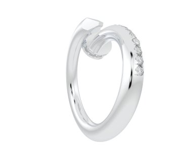 Güzel nişan yüzüğü arka planda izole edildi. 