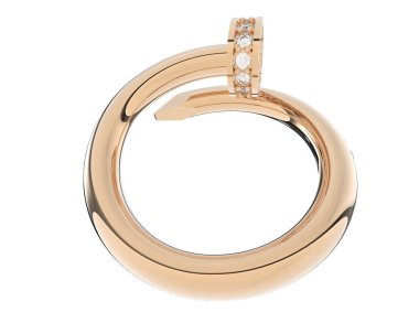 Güzel nişan yüzüğü arka planda izole edildi. 