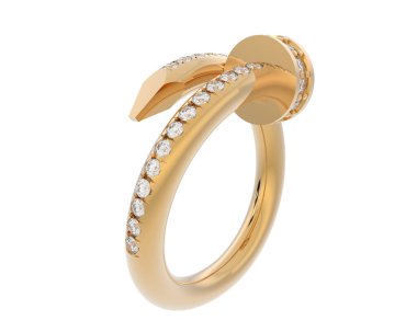 Güzel nişan yüzüğü arka planda izole edildi. 