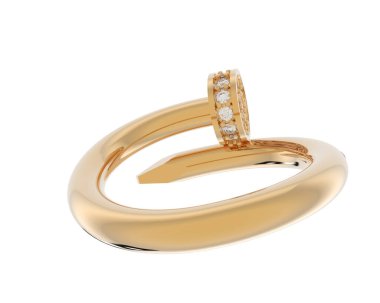 Güzel nişan yüzüğü arka planda izole edildi. 