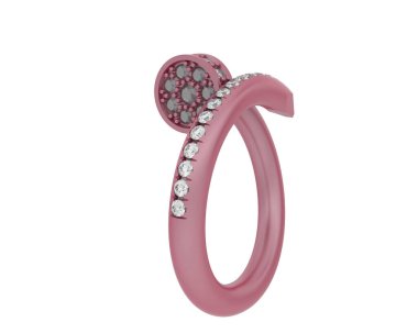 Güzel nişan yüzüğü arka planda izole edildi. 