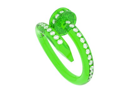 Güzel nişan yüzüğü arka planda izole edildi. 