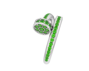 Güzel nişan yüzüğü arka planda izole edildi. 