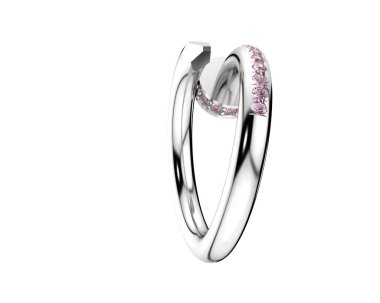 Güzel nişan yüzüğü arka planda izole edildi. 