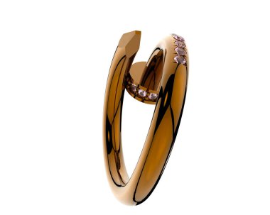 Güzel nişan yüzüğü arka planda izole edildi. 