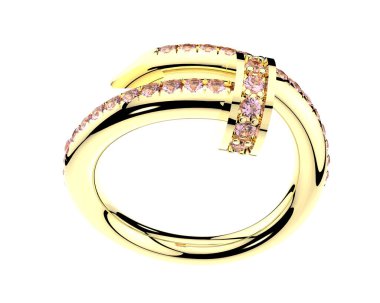 Güzel nişan yüzüğü arka planda izole edildi. 