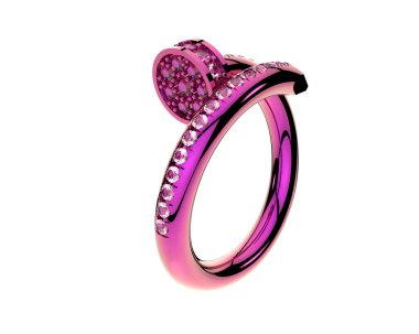 Güzel nişan yüzüğü arka planda izole edildi. 