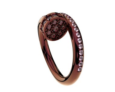 Güzel nişan yüzüğü arka planda izole edildi. 