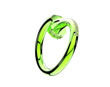 Güzel nişan yüzüğü arka planda izole edildi. 