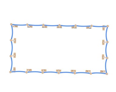 İp bariyeri arka planda izole edildi. 3d görüntüleme - illüstrasyon