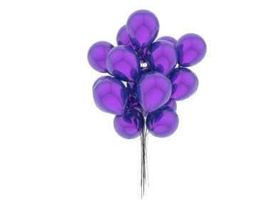 Parti balonları arka planda izole edilmiş. 3d görüntüleme - illüstrasyon