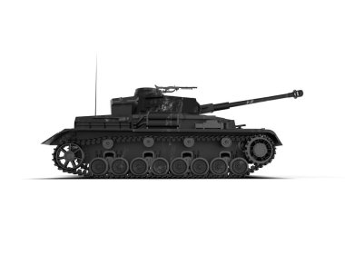 Arka planda zırhlı araç var. 3d görüntüleme - illüstrasyon