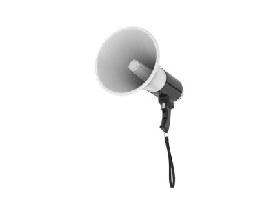 Arka planda megafon izole edilmiş. 3d görüntüleme - illüstrasyon