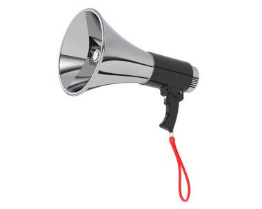 Arka planda megafon izole edilmiş. 3d görüntüleme - illüstrasyon