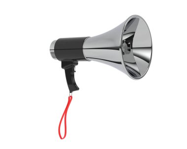 Arka planda megafon izole edilmiş. 3d görüntüleme - illüstrasyon