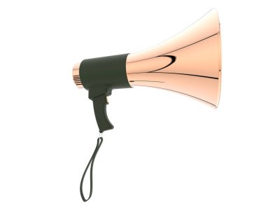 Arka planda megafon izole edilmiş. 3d görüntüleme - illüstrasyon