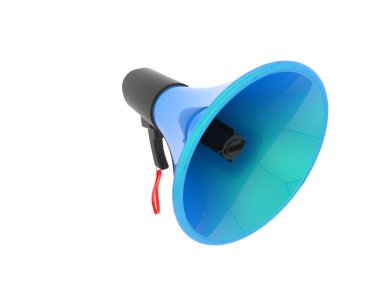 Arka planda megafon izole edilmiş. 3d görüntüleme - illüstrasyon