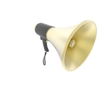 Arka planda megafon izole edilmiş. 3d görüntüleme - illüstrasyon