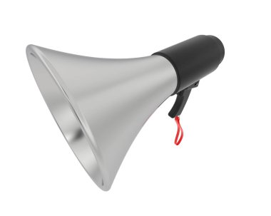 Arka planda megafon izole edilmiş. 3d görüntüleme - illüstrasyon