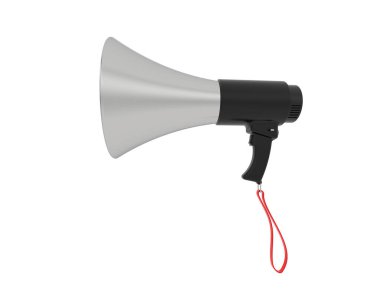 Arka planda megafon izole edilmiş. 3d görüntüleme - illüstrasyon