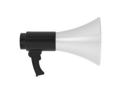 Arka planda megafon izole edilmiş. 3d görüntüleme - illüstrasyon