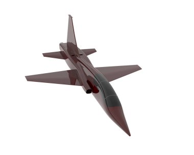 Jet uçağı beyaz arka planda izole edildi. 3d görüntüleme - illüstrasyon