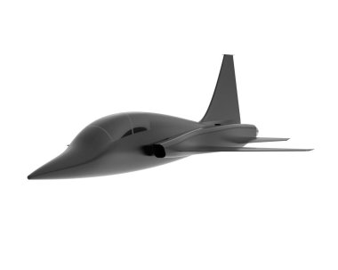 Jet uçağı beyaz arka planda izole edildi. 3d görüntüleme - illüstrasyon