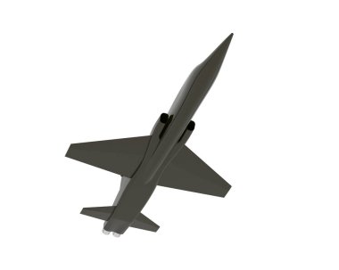 Jet uçağı beyaz arka planda izole edildi. 3d görüntüleme - illüstrasyon