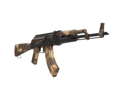 Beyaz arka plan üzerinde izole Modern otomatik tüfek