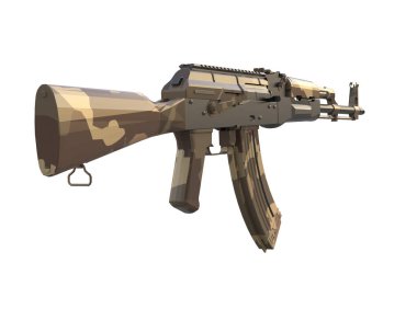 Beyaz arka plan üzerinde izole Modern otomatik tüfek