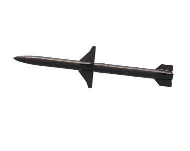 Füze beyaz arkaplanda izole edildi. 3d görüntüleme - illüstrasyon