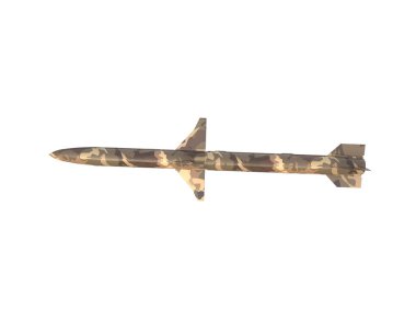 Füze beyaz arkaplanda izole edildi. 3d görüntüleme - illüstrasyon