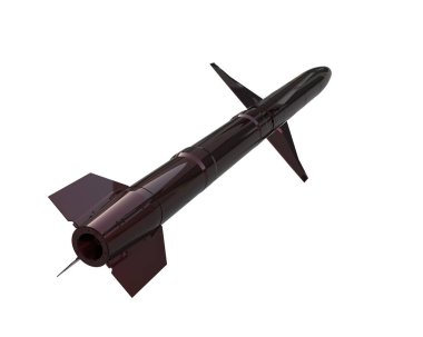 Füze beyaz arkaplanda izole edildi. 3d görüntüleme - illüstrasyon