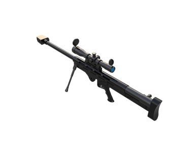 Dürbünü beyaz arka planda izole edilmiş ateşli silah. 3d görüntüleme - illüstrasyon