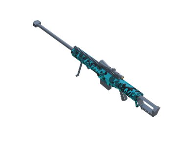 Makineli tüfek beyaz arka planda izole edilmiş. 3d görüntüleme, illüstrasyon.