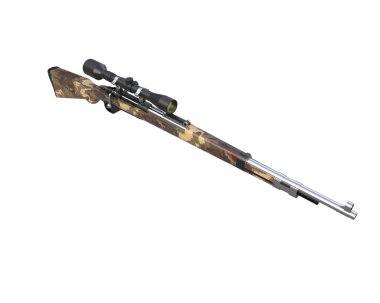 Makineli tüfek beyaz arka planda izole edilmiş. 3d görüntüleme, illüstrasyon.