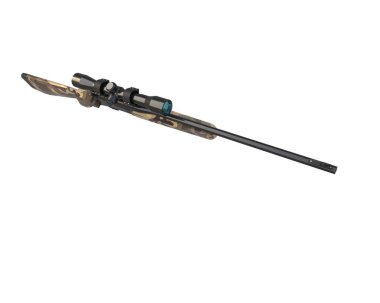 Makineli tüfek beyaz arka planda izole edilmiş. 3d görüntüleme, illüstrasyon.