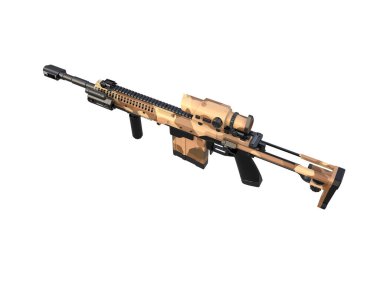 Makineli tüfek beyaz arka planda izole edilmiş. 3d görüntüleme, illüstrasyon.