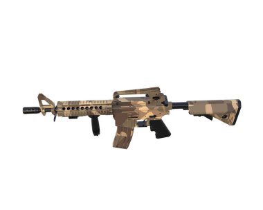 Makineli tüfek beyaz arka planda izole edilmiş. 3d görüntüleme, illüstrasyon.