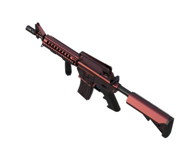 Makineli tüfek beyaz arka planda izole edilmiş. 3d görüntüleme, illüstrasyon.