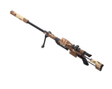 Dürbünü beyaz arka planda izole edilmiş ateşli silah. 3d görüntüleme - illüstrasyon