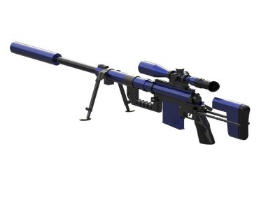 Dürbünü beyaz arka planda izole edilmiş ateşli silah. 3d görüntüleme - illüstrasyon