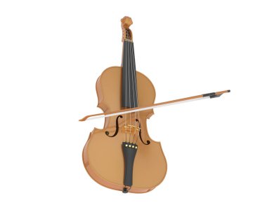 Beyaz arkaplanda keman izole 