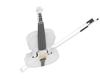 Beyaz arkaplanda keman izole 