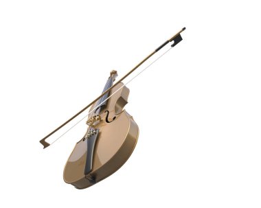 Beyaz arkaplanda keman izole 